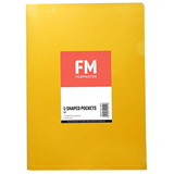 FM Pocket L Shape Clear A4 Yellow 12 Pack